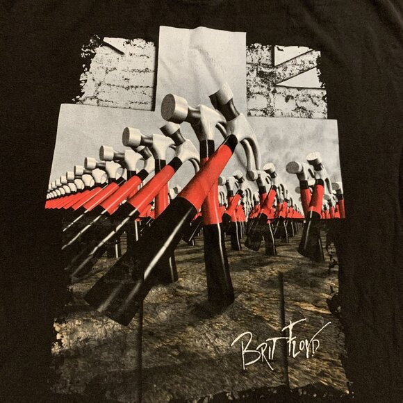 Brit Floyd The Wall Hammer T-Shirt Men's XXL 2XL Concert Tour UK Band Tee Black - Picture 2 of 6